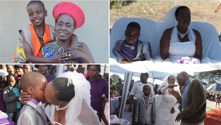 Nine-Year-Old Boy Marries A 62-Year-Old Helen In A Beautiful Wedding.